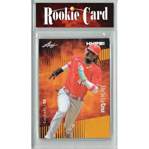 Certified Mint+ Elly De La Cruz 2023 Leaf HYPE #115 Gold Blank Back #1/1 Rookie Card Cincinnati Reds