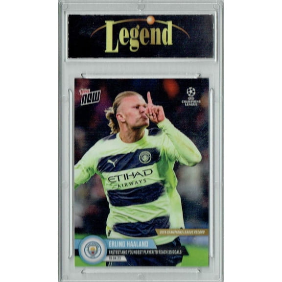 Certified Mint+ Erling Haaland 2023 Topps Now #102 Fastest & Youngest Trading Card