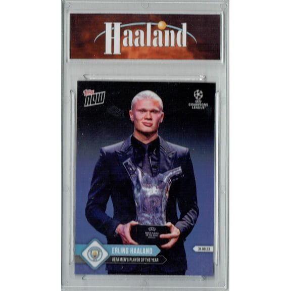 Certified Mint+ Erling Haaland 2023 Topps Now #4 UEFA Player of the Year Trading Card