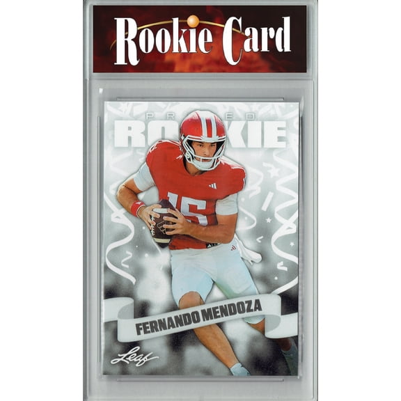 Certified Mint+ Fernando Mendoza 2025 Leaf #38 National Champion Rookie Card Indiana Hoosiers