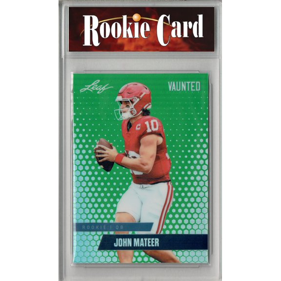 Certified Mint+ John Mateer 2025 Leaf Vaunted Metal #VM-09 Green 5 Made Rookie Card Oklahoma Sooners