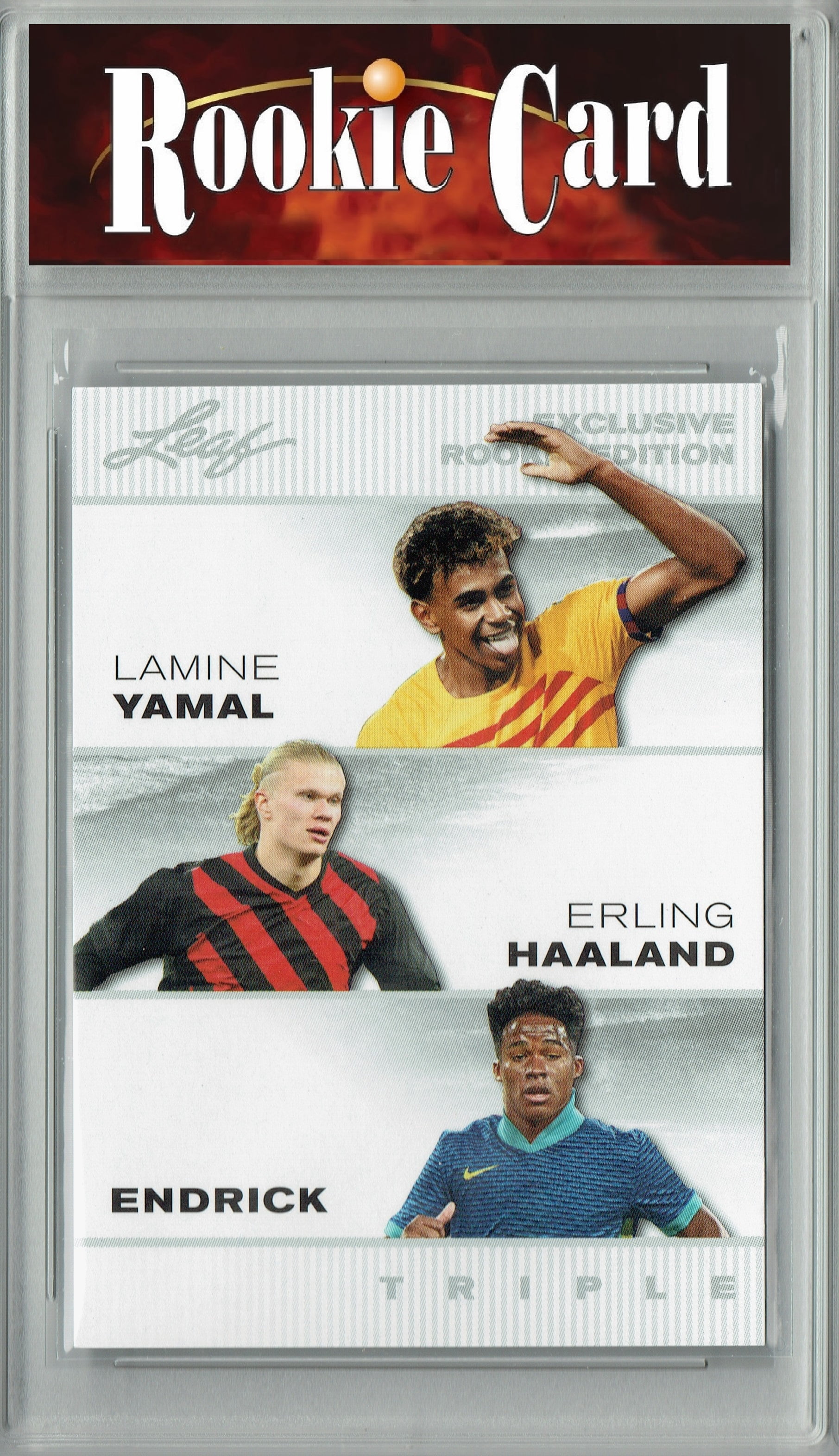 Triple Rookie Card Certified Mint+ Lamine Yamal 2024 Leaf #ERE05 Triple Rookie Card Erling ...