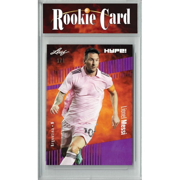 Certified Mint+ Lionel Messi 2023 Leaf HYPE #130a Purple Blank Back #1/1 Rare Trading Card Inter Miami