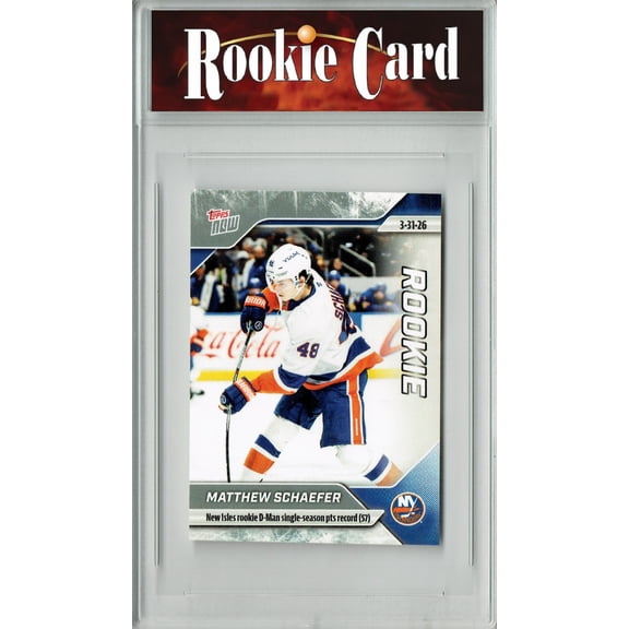 Certified Mint+ Matthew Schaeffer 2025 Topps Now #135 Single Season Pts Record Rookie Sticker Card New York Islanders