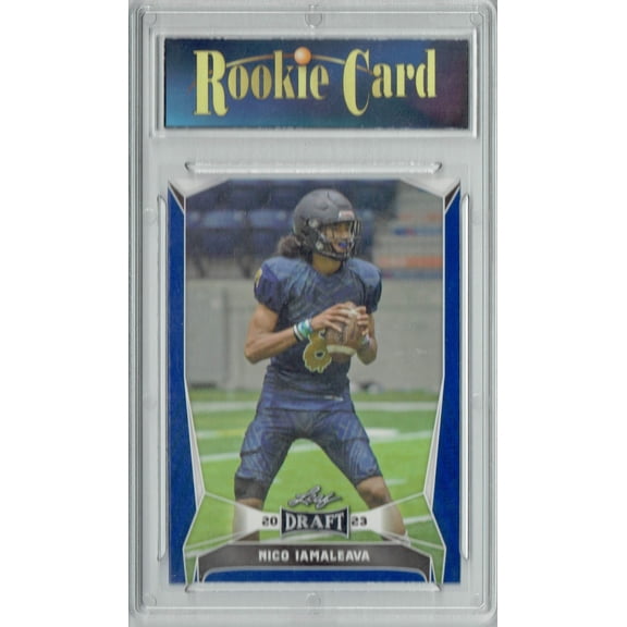 Certified Mint+ Nico Iamaleava 2023 Leaf Football #27 Blue SP Rookie Card