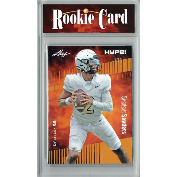 Shedeur Sanders Rookie Card Colorado Football Trading Card 2024 Leaf HYPE! #155A Gold SP 25 Made  Certified Mint+