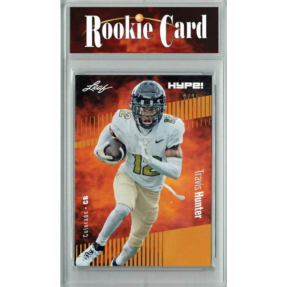 Travis Hunter Rookie Card Colorado Football Trading Card 2024 Leaf HYPE! #157 Gold SP 25 Made Certified Mint+