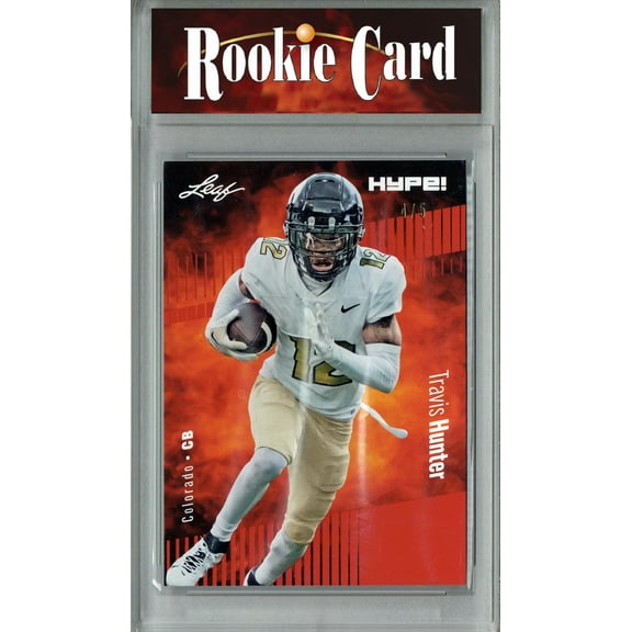 Travis Hunter Rookie Card Colorado Football Trading Card 2024 Leaf HYPE! #157 Red SP 5 Made  Certified Mint+