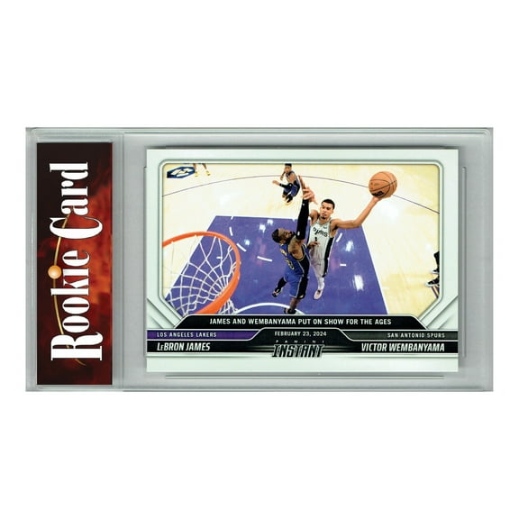 Certified Mint+ Victor Wembanyama 2023 Panini Instant #371 w Lebron James Rookie Card San Antonio Spurs
