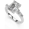 thumbnail image 1 of Certified Moissanite Emerald Cut Diamond Ring Engagement Ring Side Stone Baguette Cut CZ Plated Yellow Gold Ring Wedding Ring, 1 of 3