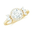 thumbnail image 1 of Rosec Jewels Certified Moissanite Engagement Ring for Women - D-VS1 Grade (6 mm Round, 1 Carat) -Ready to Gift, 18K Yellow Gold, US 9.00, 1 of 8