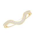 thumbnail image 1 of Rosec Jewels Certified Moissanite Engagement Ring Enhancer - Curved Stackable Ring for Women - D-VS1 Quality, 10K Yellow Gold, US 8.50, 1 of 7