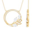 thumbnail image 1 of Rosec Jewels Certified Moissanite Eternity Necklace, Nature Inspired Necklace (D-VS1 Quality), 14K Yellow Gold, 1 of 8