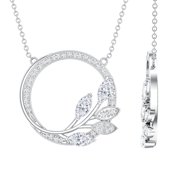 Rosec Jewels Certified Moissanite Eternity Necklace for Women - Nature Inspired Necklace D-VS1 Quality - Jewelry Box Included, 925 Sterling Silver