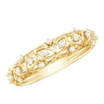 thumbnail image 1 of Rosec Jewels Moissanite Half Eternity Band - Filigree Wedding Band for Women - D-VS1 Quality Certified, 18K Yellow Gold, US 5.00, 1 of 8