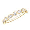 thumbnail image 1 of Rosec Jewels Certified Moissanite Half Eternity Ring with Beaded Details (D Color VS1 Clarity), 18K Yellow Gold, US 8.00, 1 of 7