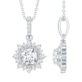 thumbnail image 1 of Rosec Jewels Certified Moissanite Halo Pendant for Women - D-VS1 Quality - with Chain - Ready to Gift with Jewelry Box, 925 Sterling Silver, 1 of 8