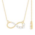thumbnail image 1 of Rosec Jewels Certified Moissanite Infinity Necklace for Women (D Color VS1 Clarity), 18K Yellow Gold, 1 of 7