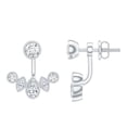 thumbnail image 1 of Rosec Jewels Certified Moissanite Jacket Earrings - D-VS1 Quality - Moissanite Earrings for Women - with Jewelry Box, 10K White Gold, 1 of 7