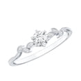 thumbnail image 1 of Rosec Jewels Moissanite Promise Ring for Women - Leaf Ring - D-VS1 Quality Certified Moissanite Solitaire Ring, 925 Sterling Silver, US 3.50, 1 of 8