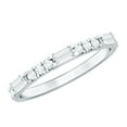 thumbnail image 1 of Certified Moissanite Semi Eternity Ring (0.25 CT, D-VS1 Quality, Rosec Jewels), 18K White Gold, US 6.50, 1 of 8
