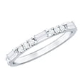 thumbnail image 1 of Rosec Jewels Certified Moissanite Semi Eternity Ring (0.6 CT, D-VS1 Quality, Rosec Jewels), 925 Sterling Silver, US 4.00, 1 of 8
