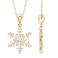 thumbnail image 1 of Rosec Jewels Snowflake Pendant with Chain - Moissanite Winter Necklace for Women (D-VS1 Grade) - Ready to Gift for Christmas, 10K Yellow Gold, 1 of 8