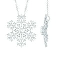 thumbnail image 1 of Rosec Jewels Certified Moissanite Snowflake Necklace for Women - with Chain - D-VS1 Quality - Gift for Christmas, 14K White Gold, 1 of 8
