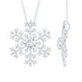 thumbnail image 1 of Rosec Jewels Certified Moissanite Snowflake Necklace for Women - with Chain - D-VS1 Quality - Gift for Christmas, 14K White Gold, 1 of 7