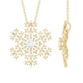 thumbnail image 1 of Rosec Jewels Certified Moissanite Snowflake Necklace for Women - with Chain - D-VS1 Quality - Gift for Christmas, 14K Yellow Gold, 1 of 8
