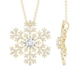 thumbnail image 1 of Rosec Jewels Certified Moissanite Snowflake Necklace for Women - with Chain - D-VS1 Quality - Gift for Christmas, 18K Yellow Gold, 1 of 7