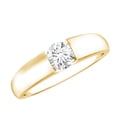 thumbnail image 1 of Rosec Jewels Moissanite Engagement Ring for Men - Wide Band Engagement Ring - D-VS1 Quality Certified - with Jewelry Box, 10K Yellow Gold, US 8.50, 1 of 8