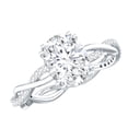 thumbnail image 1 of Rosec Jewels Certified Moissanite Solitaire Braided Engagement Ring (2 Ct, 7X9 mm Oval, D-VS1 Grade), 14K White Gold, US 6.50, 1 of 8