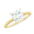 thumbnail image 1 of Rosec Jewels Moissanite Solitaire Engagement Ring 3 Carat - 8 mm Princess Cut Moissanite Ring for Women - D-VS1 Grade, 10K Yellow Gold, US 4.50, 1 of 9