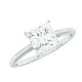 thumbnail image 1 of Rosec Jewels Moissanite Solitaire Engagement Ring 3 Carat - 8 mm Princess Cut Moissanite Ring for Women - D-VS1 Grade, 14K White Gold, US 4.00, 1 of 9