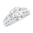 thumbnail image 1 of Rosec Jewels Certified Moissanite Solitaire Engagement Ring with Side Stones, Statement Ring, 14K White Gold, US 6.50, 1 of 9