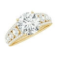 thumbnail image 1 of Rosec Jewels Certified Moissanite Solitaire Engagement Ring with Side Stones, Statement Ring, 14K Yellow Gold, US 11.00, 1 of 9