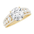 thumbnail image 1 of Rosec Jewels Certified Moissanite Solitaire Engagement Ring with Side Stones, Statement Ring, 18K Yellow Gold, US 13.00, 1 of 9