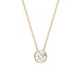 thumbnail image 1 of Rosec Jewels Certified Moissanite Solitaire Necklace for Women - 9 mm - D-VS1 Grade, 18K Yellow Gold, 1 of 7