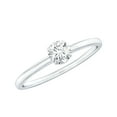 thumbnail image 1 of Rosec Jewels Certified Moissanite Solitaire Promise Ring for Women - 5 mm - 0.50 Ct - D-VS1 Grade, 925 Sterling Silver, US 4.00, 1 of 8