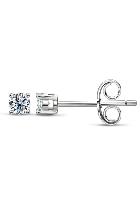"Certified Moissanite Stud Earrings 3MM-6.5MM, D Color VVS1, 925 Sterling Silver, 18K Gold Plated Earrings for Men & Women"