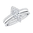 thumbnail image 1 of Rosec Jewels Moissanite Wedding Ring Set of 3 - Teardrop Engagement Ring with Enhancer - D-VS1 Quality, 10K White Gold, US 11.00, 1 of 8