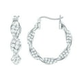 thumbnail image 1 of Rosec Jewels Certified Moissanite Hoop Earrings for Women - Twisted Hoop Earrings with Snap Back - D-VS1 Quality - Ready to Gift, 18K White Gold, 1 of 8