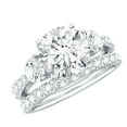 thumbnail image 1 of Rosec Jewels Certified Moissanite Wedding Engagement Ring Set for Women, 18K White Gold, US 6.50, 1 of 8