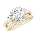 thumbnail image 1 of Rosec Jewels Certified Moissanite Wedding Engagement Ring Set for Women, 18K Yellow Gold, US 5.00, 1 of 8