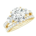 thumbnail image 1 of Rosec Jewels Certified Moissanite Wedding Engagement Ring Set for Women, 18K Yellow Gold, US 7.50, 1 of 8