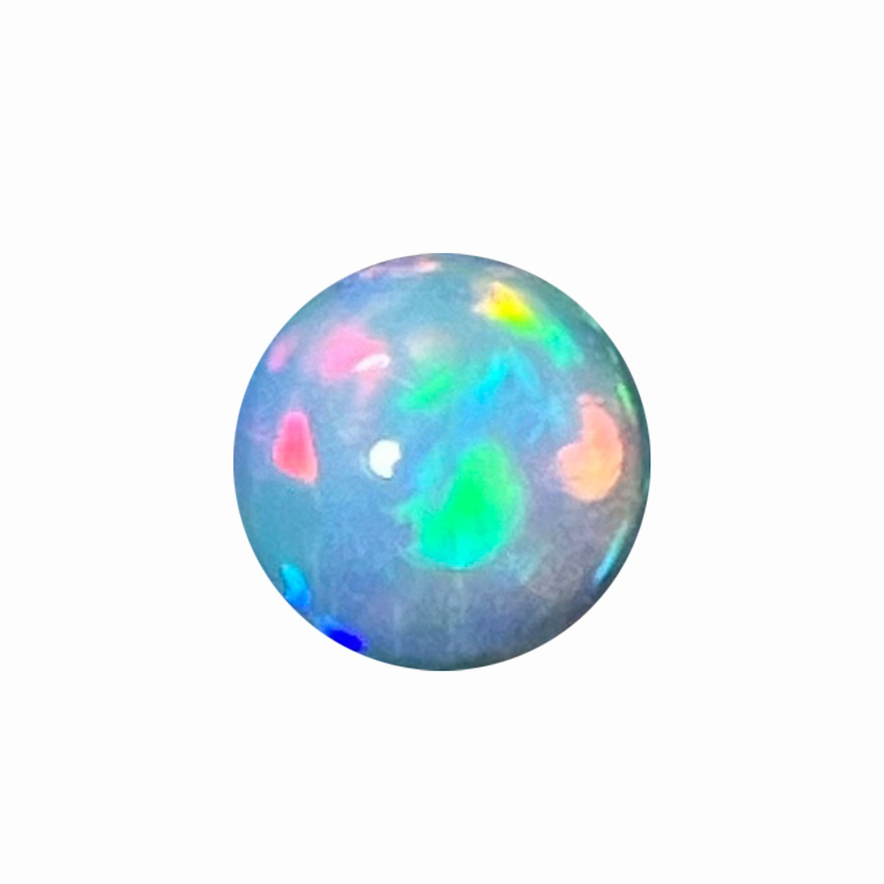 Certified Natural Carat Crystal Opal Round Shape Cabochon