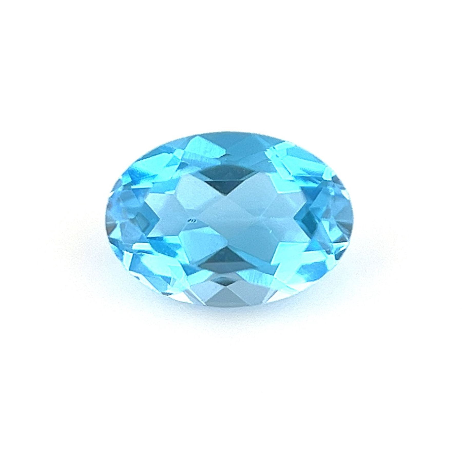 Certified Natural 0.75 Carat Swiss Blue Topaz Oval Shape Brilliant Cut ...