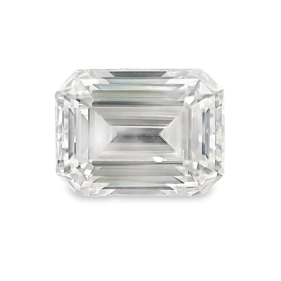 Certified Natural 1.5 Carat Moissanite Emerald Shape Step Cut 8x6 mm Loose Gemstone April Birthstone