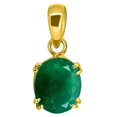 thumbnail image 1 of Certified Natural 12.78 Carat Emerald Panna Pendant/Locket (Panna Stone Gold Plated Panchadhatu Pendant) Aa++ Quality Gemstone-B0CTKK, 1 of 5